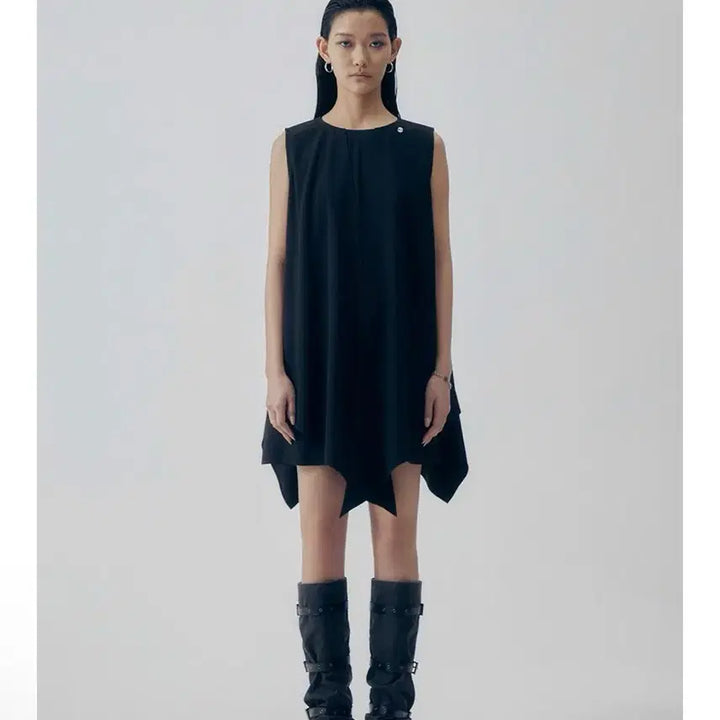 [BUNJANG] Trimingbird Soa Double Layered Dress Black / 트리밍버드 소아 더블 레이어드 원피스 블랙