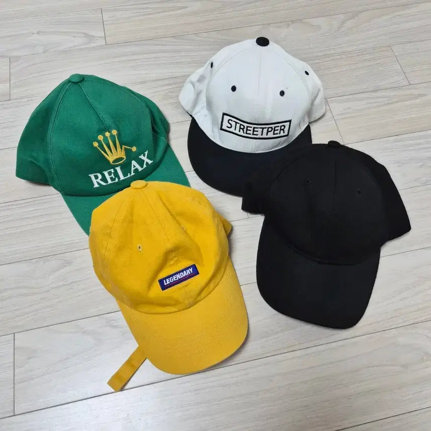[BUNJANG] 4-Piece Color Baseball Cap Set / 컬러 볼캡 모자 4종 세트
