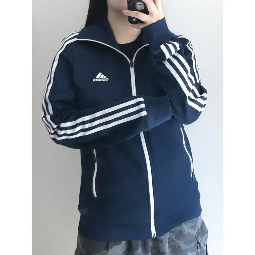 [BUNJANG] Adidas Navy Training Zip-up Jersey (Size 105) / 아디다스 네이비 트레이닝 집업 져지 105