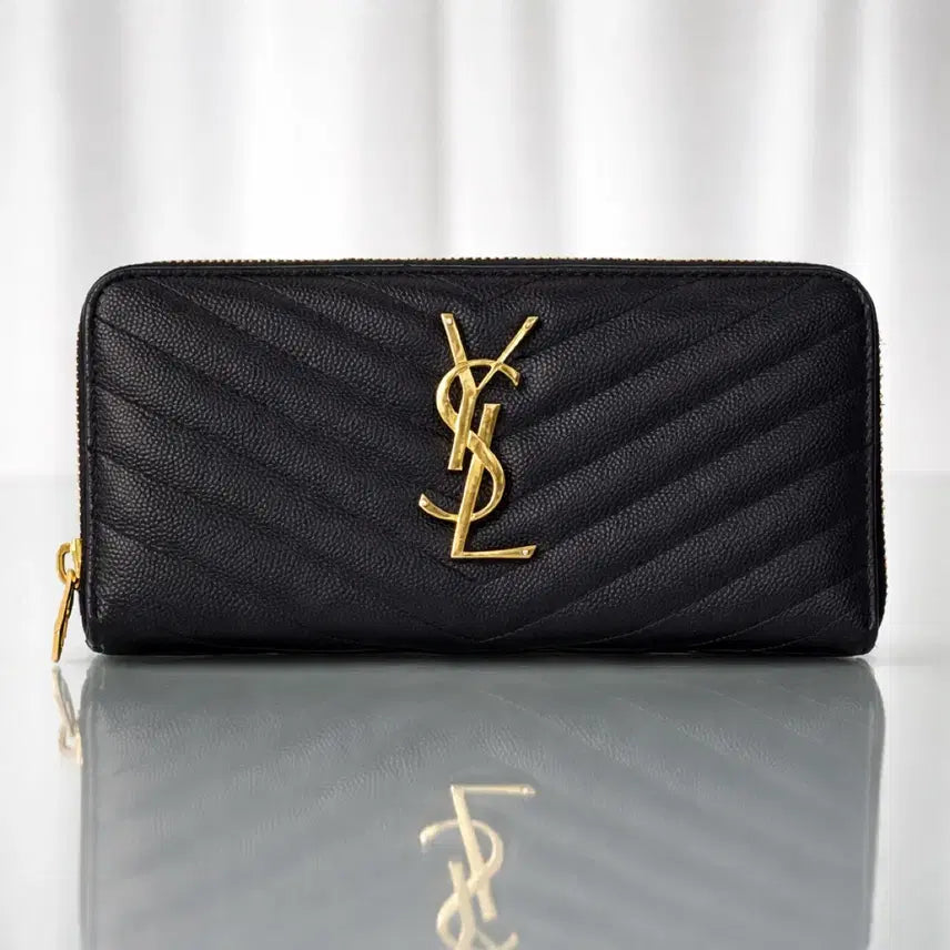[BUNJANG] Yves Saint Laurent Compact Zip Around Long Wallet / [정품] 입생로랑 지퍼돌이 컴팩트 장지갑