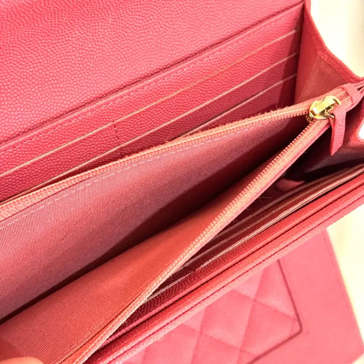 [BUNJANG] Chanel Mademoiselle Pink Snap Long Wallet / [신형] 샤넬 마드모아젤 핑크 똑딱이 장지갑