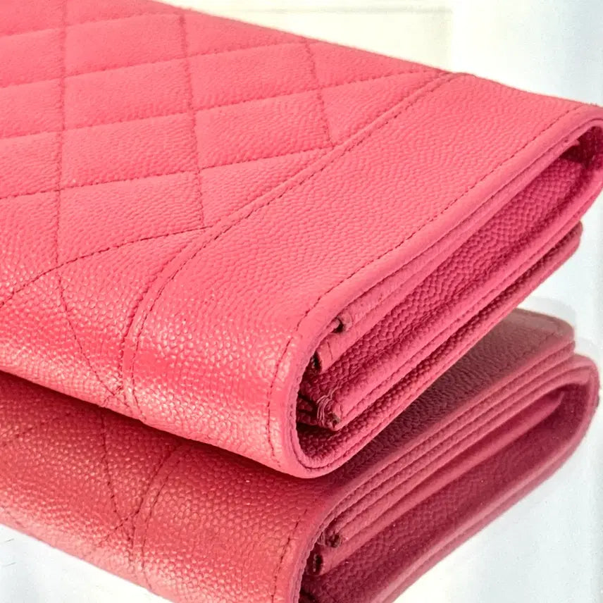 [BUNJANG] Chanel Mademoiselle Pink Snap Long Wallet / [신형] 샤넬 마드모아젤 핑크 똑딱이 장지갑