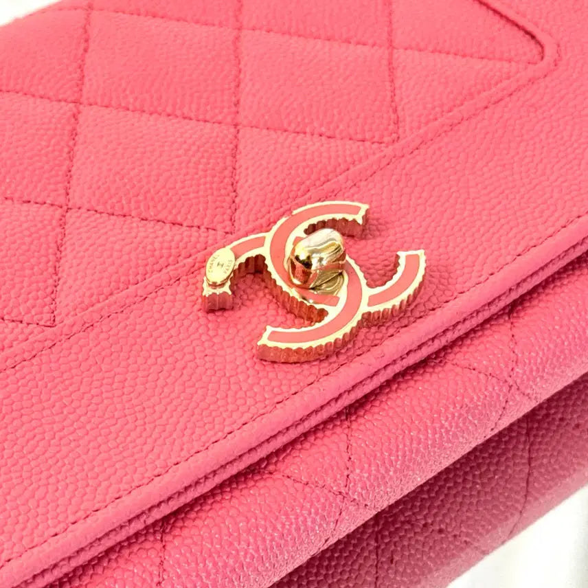 [BUNJANG] Chanel Mademoiselle Pink Snap Long Wallet / [신형] 샤넬 마드모아젤 핑크 똑딱이 장지갑