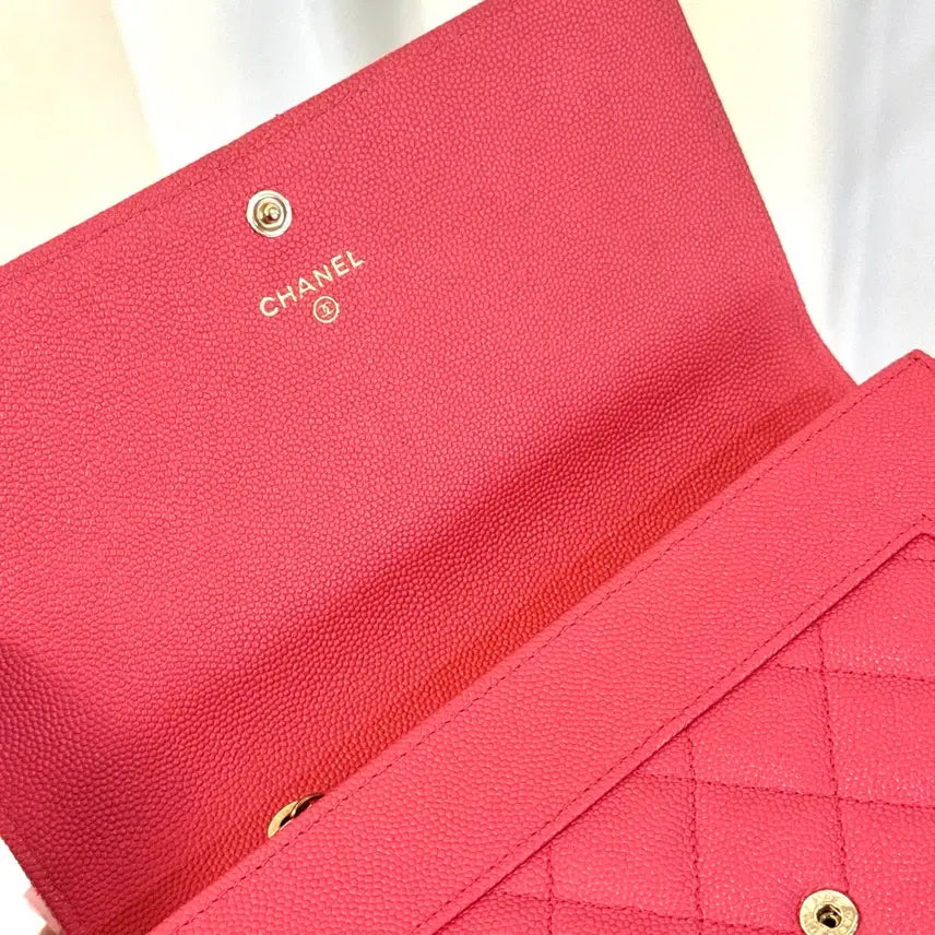 [BUNJANG] Chanel Mademoiselle Pink Snap Long Wallet / [신형] 샤넬 마드모아젤 핑크 똑딱이 장지갑