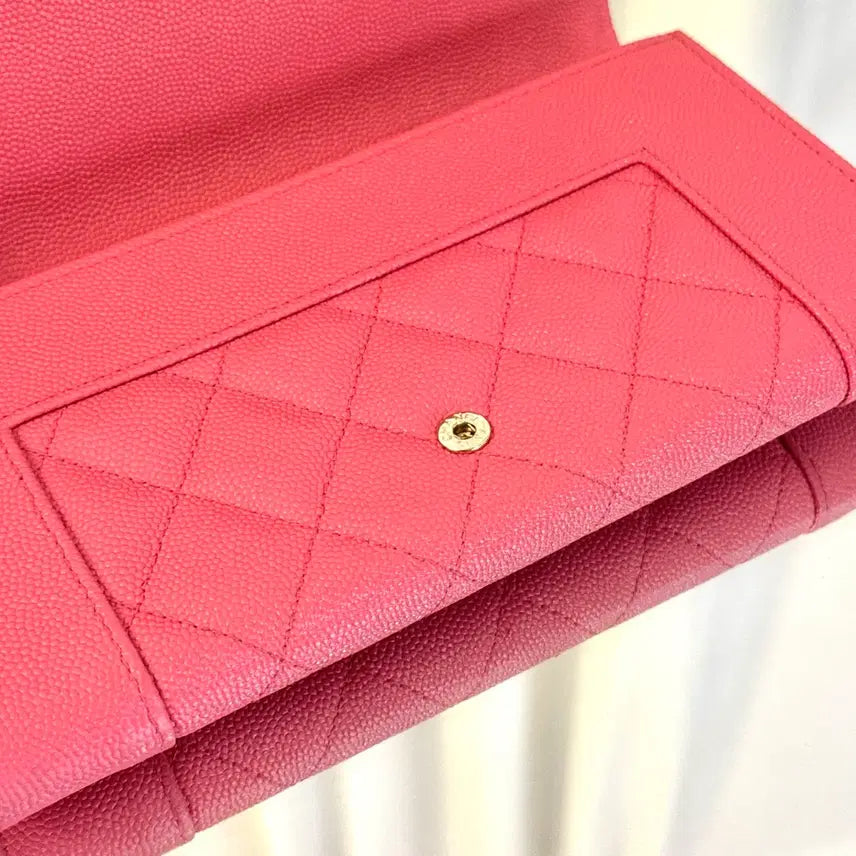 [BUNJANG] Chanel Mademoiselle Pink Snap Long Wallet / [신형] 샤넬 마드모아젤 핑크 똑딱이 장지갑