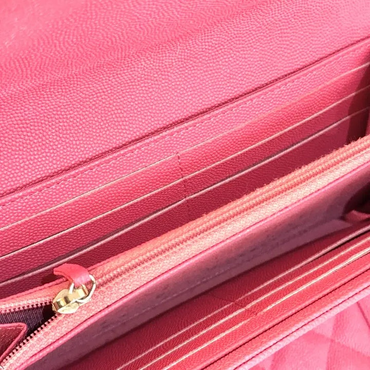 [BUNJANG] Chanel Mademoiselle Pink Snap Long Wallet / [신형] 샤넬 마드모아젤 핑크 똑딱이 장지갑
