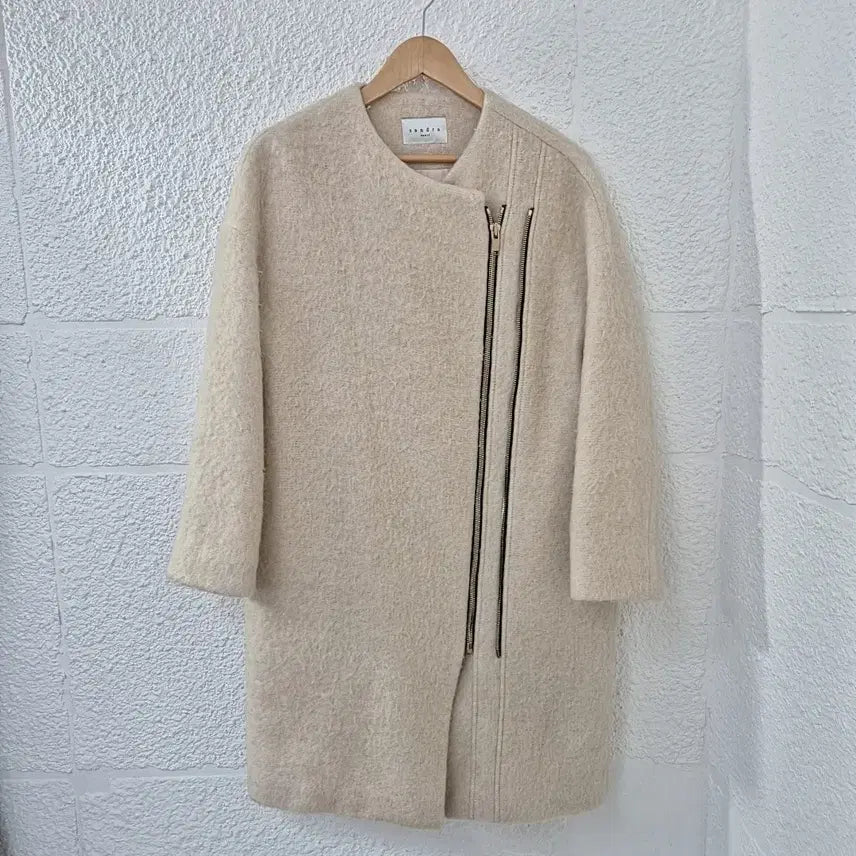 [BUNJANG] Sandro Zipper Detail Oversized Wool Coat / 산드로 지퍼 디테일 오버핏 코트