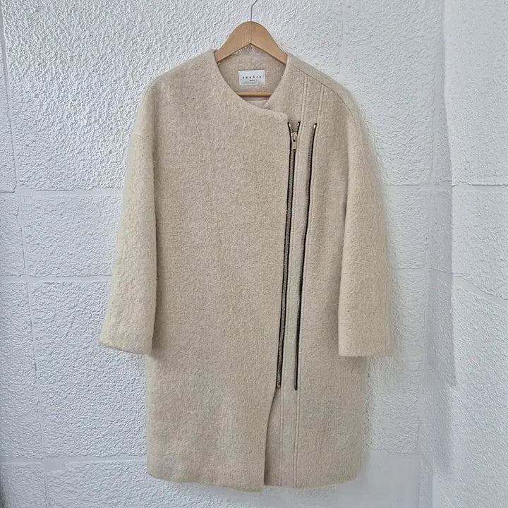 [BUNJANG] Sandro Zipper Detail Oversized Wool Coat / 산드로 지퍼 디테일 오버핏 코트