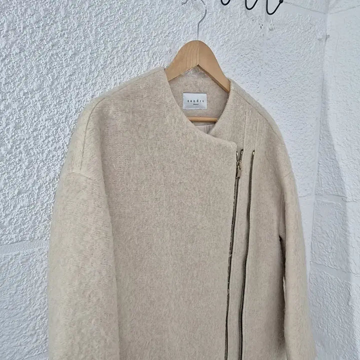[BUNJANG] Sandro Zipper Detail Oversized Wool Coat / 산드로 지퍼 디테일 오버핏 코트