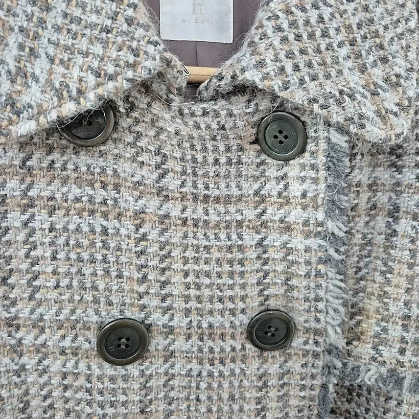 [BUNJANG] It MICHAA Check Pattern Belted Double Coat / 잇미샤 체크 패턴 벨트 더블 코트