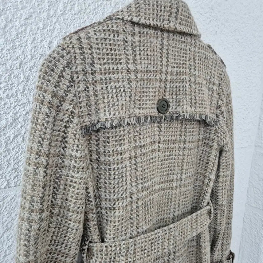 [BUNJANG] It MICHAA Check Pattern Belted Double Coat / 잇미샤 체크 패턴 벨트 더블 코트