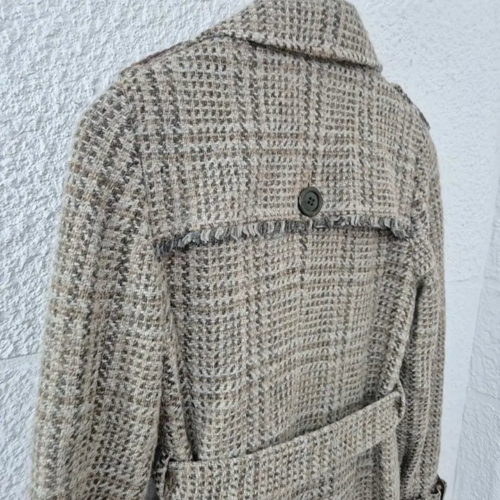 [BUNJANG] It MICHAA Check Pattern Belted Double Coat / 잇미샤 체크 패턴 벨트 더블 코트