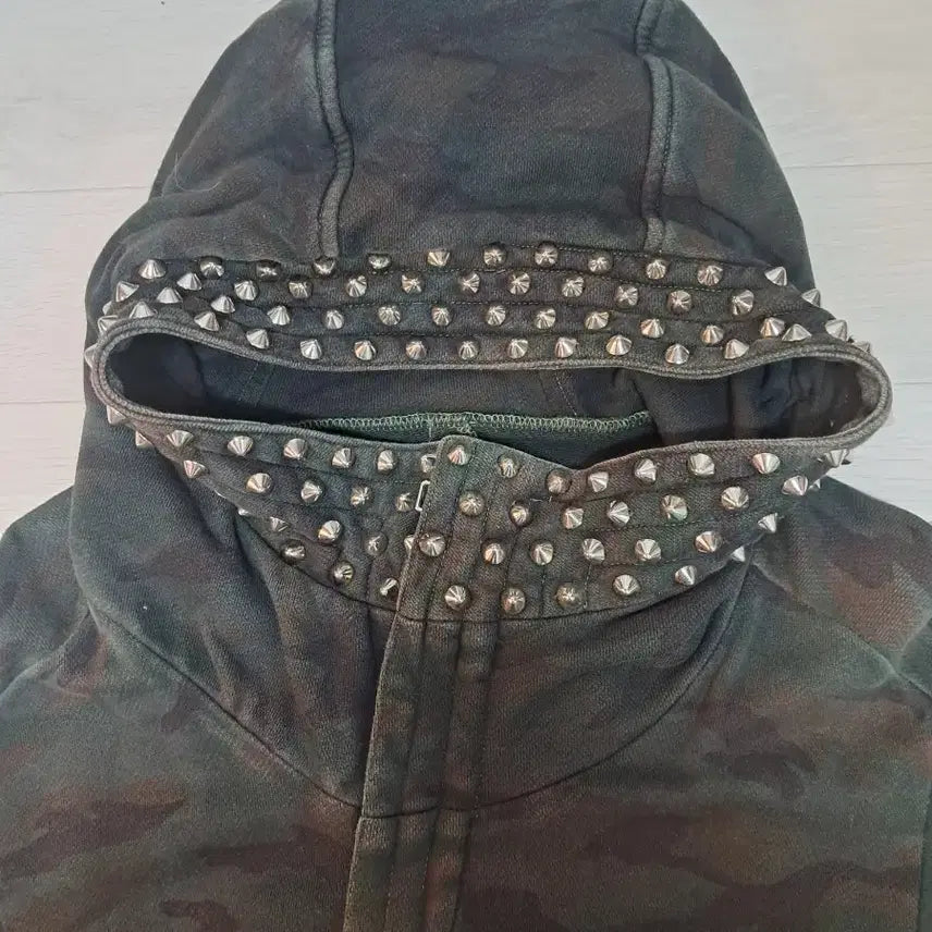 [BUNJANG] Mayura Camo Stud Hooded Field Jacket / Mayura 카모 스터드 후드 야상 자켓