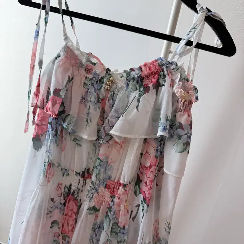 [BUNJANG] Flower Chiffon Dress / 플라워 쉬폰 원피스