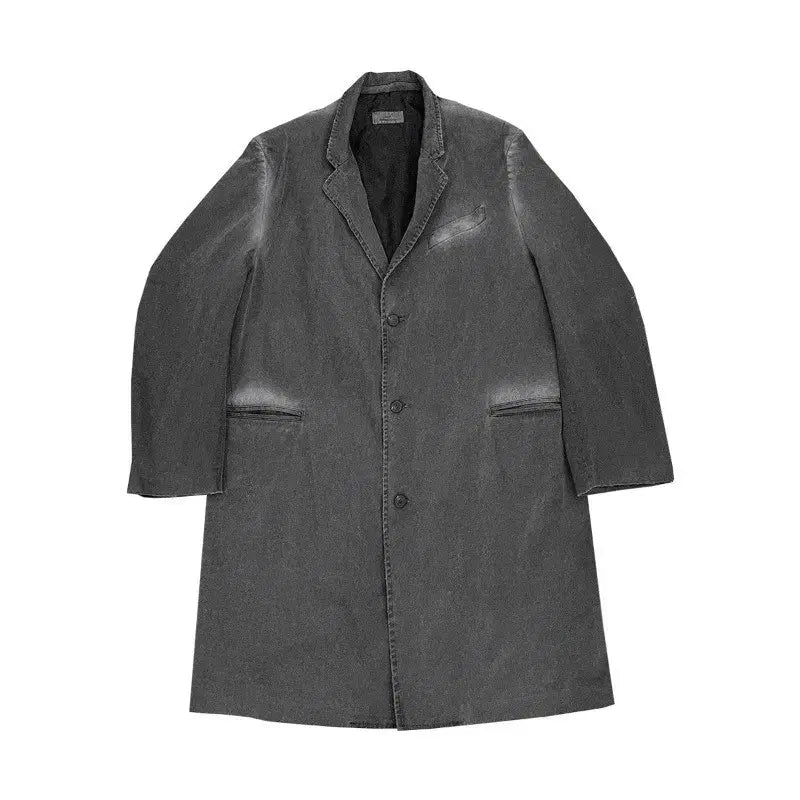 [SOLD OUT] 새상품 급처 AOP 에이옵 디스트레스드 차콜 데님 코트