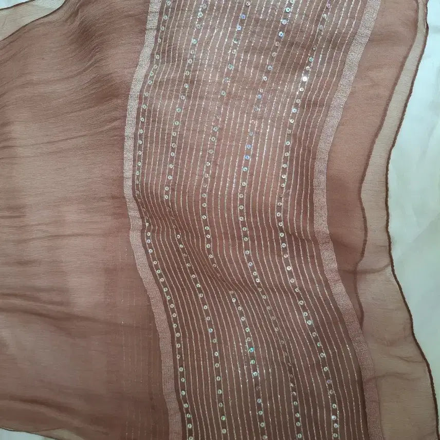 [BUNJANG] 100% Viscose Scarf (50*180) - Brown / 상태최상 스카프 인도산 50*180 ,비스코스 100