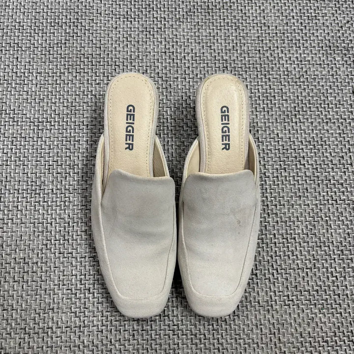 [BUNJANG] Geiger Suede Mid Heel Mules / [신발] 가이거 스웨이드 미들 힐 뮬