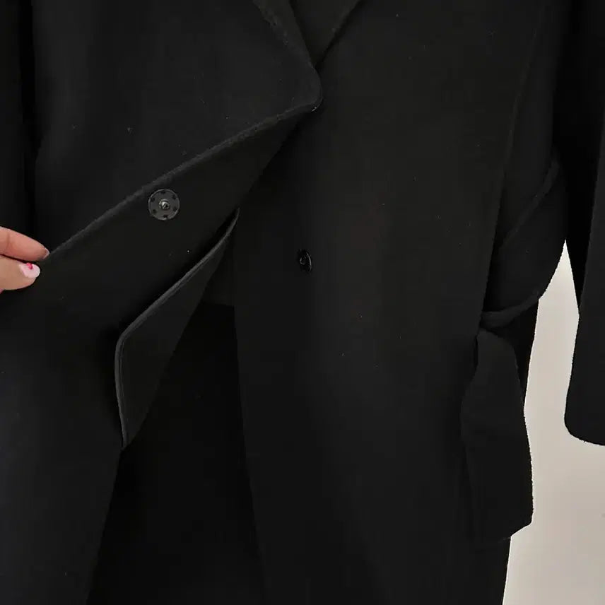 [BUNJANG] ab.f.z Black Wool Hooded Coat (Free Size) / (새상품)ab.f.z 블랙 울 후드코트(사이즈Free)