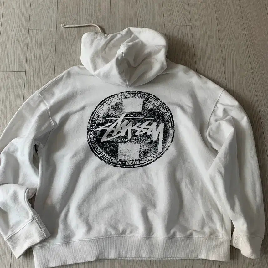 [BUNJANG] Stüssy Dot Stamp Hoodie (White) [M] / 스투시 도트 스탬프 후드티 M