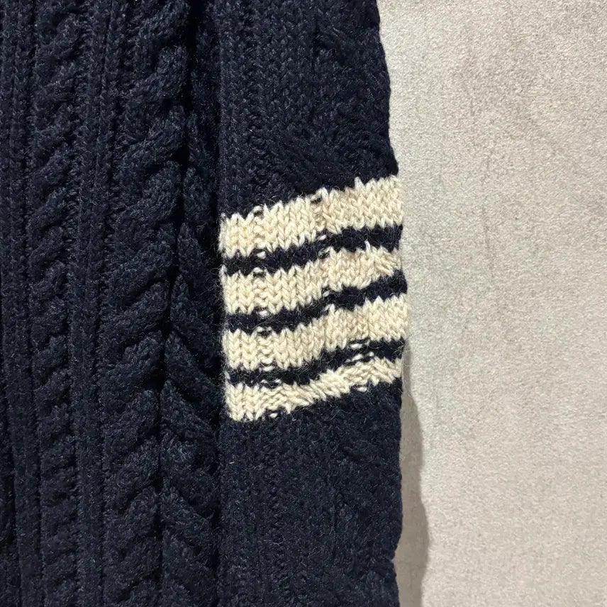 [BUNJANG] Thom Browne Aran Cable Knit Sweater / [정품/2] 톰브라운 사선완장 아란케이블 니트
