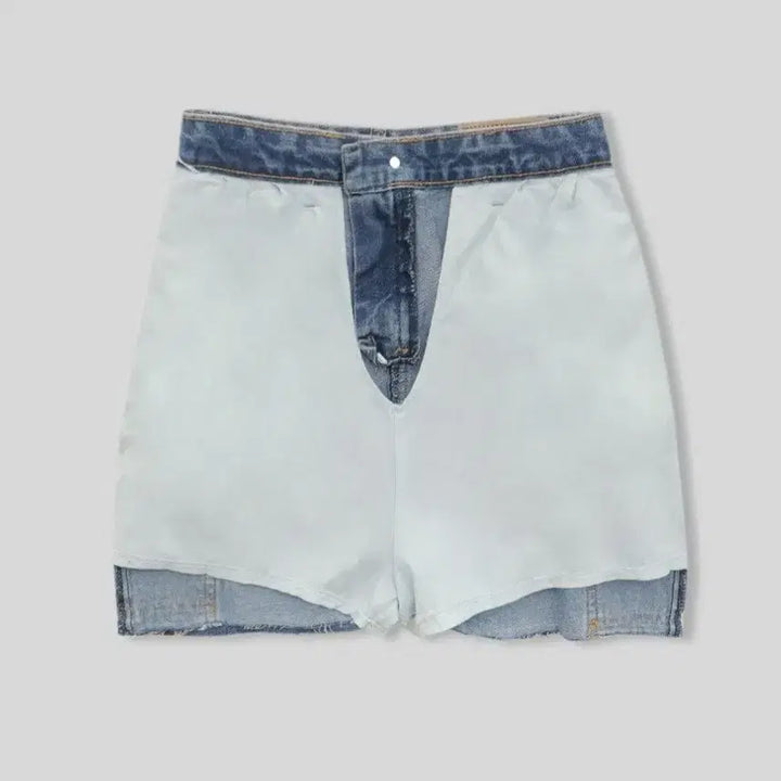 [BUNJANG] 98℃ Denim Cargo Mini Skirt / 98도씨 데미지 카고 데님 미니 스커트 속바지 내장 실사있음