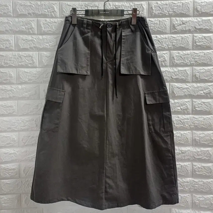 [BUNJANG] Charcoal Cotton Skirt / 차콜 면스커트