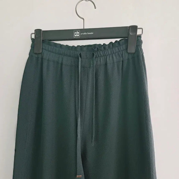 [BUNJANG] System Dark Green Wide Leg Pants / [SYSTEM] 시스템 한섬 다크그린 밴딩 와이드 팬츠 여성 F