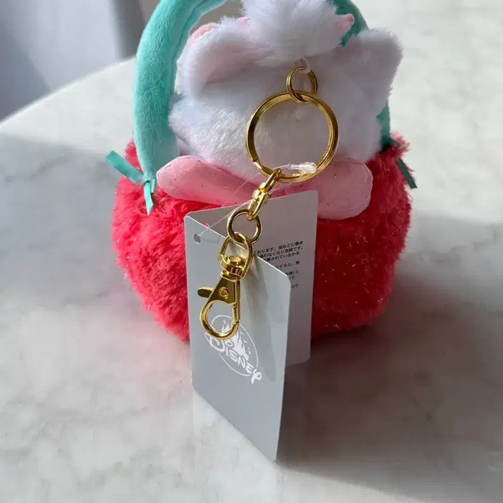 [BUNJANG] Disney Marie Cat Strawberry Doll Keychain / 디즈니 마리 고양이 딸기 인형 키링