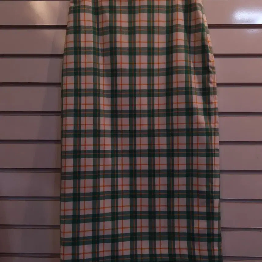 [BUNJANG] It MICHAA Check Pattern Midi Skirt / 잇미샤 체크 패턴 스커트 그린/옐로우