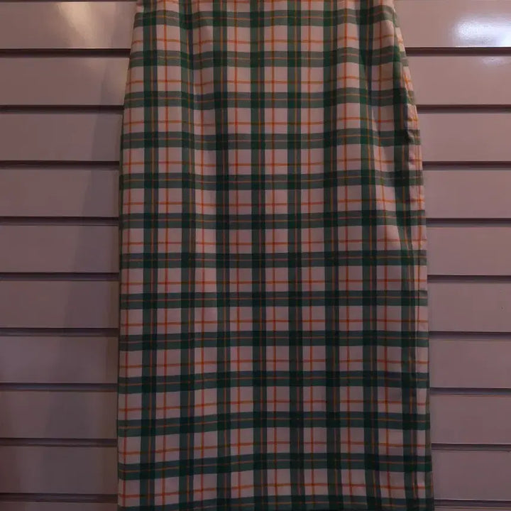 [BUNJANG] It MICHAA Check Pattern Midi Skirt / 잇미샤 체크 패턴 스커트 그린/옐로우
