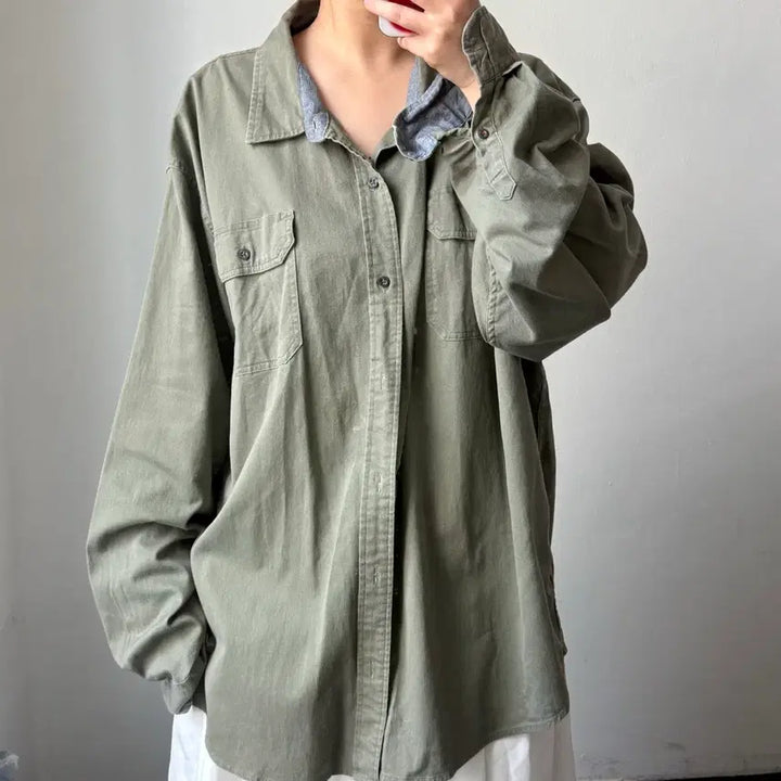 [BUNJANG] Wrangler Khaki Shirt / [XXXL] 랭글러 카키 셔츠