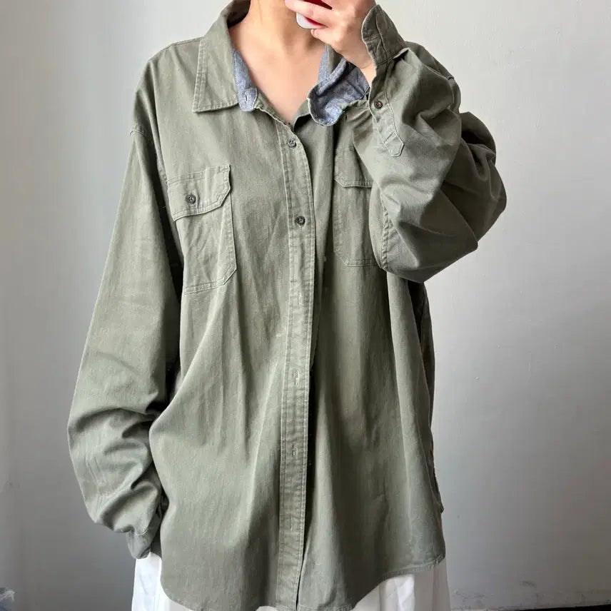 [BUNJANG] Wrangler Khaki Shirt / [XXXL] 랭글러 카키 셔츠