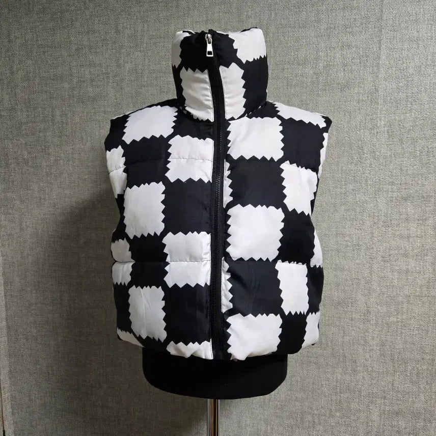 [BUNJANG] Grid Pattern Cotton Padded Vest (M) / 격자무늬 솜패딩조끼(M)