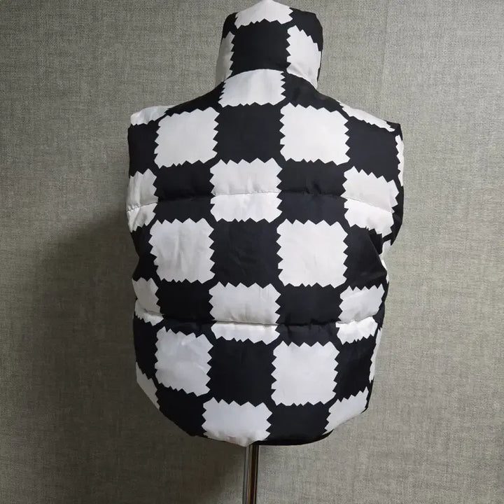 [BUNJANG] Grid Pattern Cotton Padded Vest (M) / 격자무늬 솜패딩조끼(M)