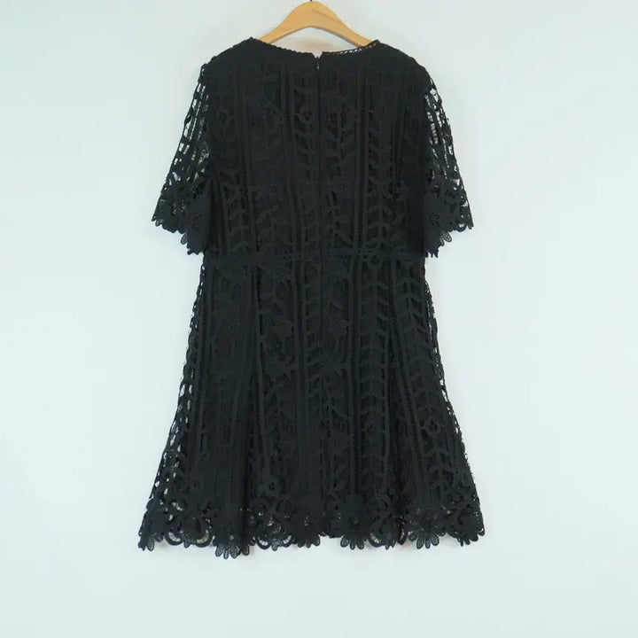 [SOLD OUT] JJ JIGOTT 블랙 레이스 원피스 하객룩 반팔 원피스