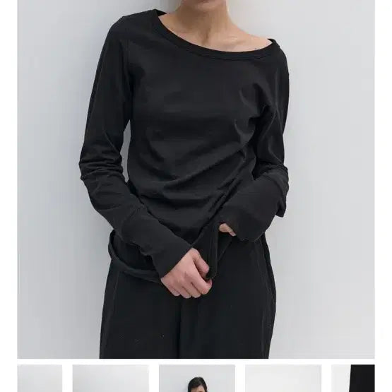 [BUNJANG] Nothing Everything SNUG LONG SLEEVE TOP BLACK / 낫띵에브리띵 SNUG LONG SLEEVE TOP IN BLACK 새상품