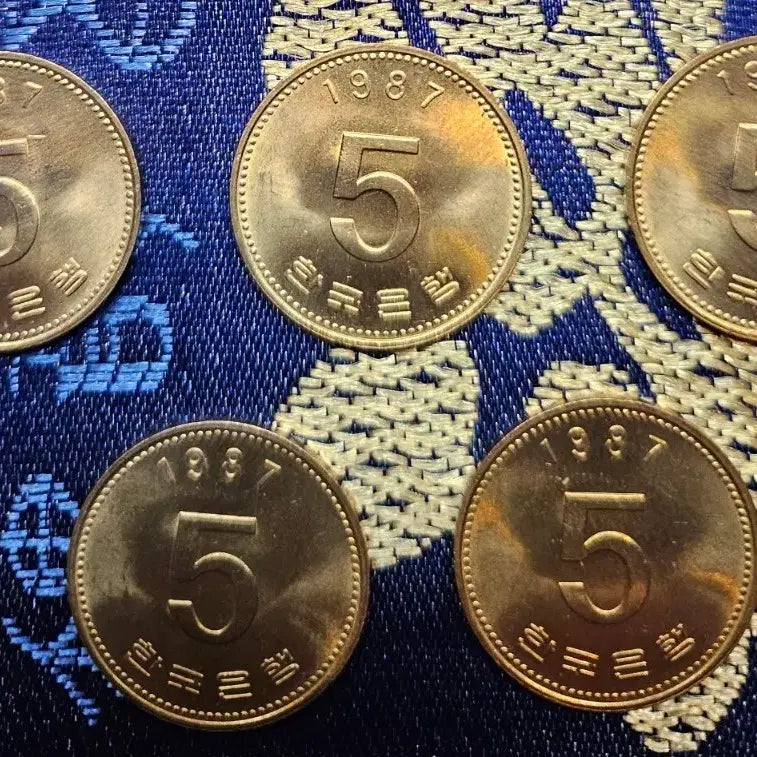 [BUNJANG] 1987 5 Won Coin Bundle (5 pieces) / 1987년 5원 동전 5개 일괄