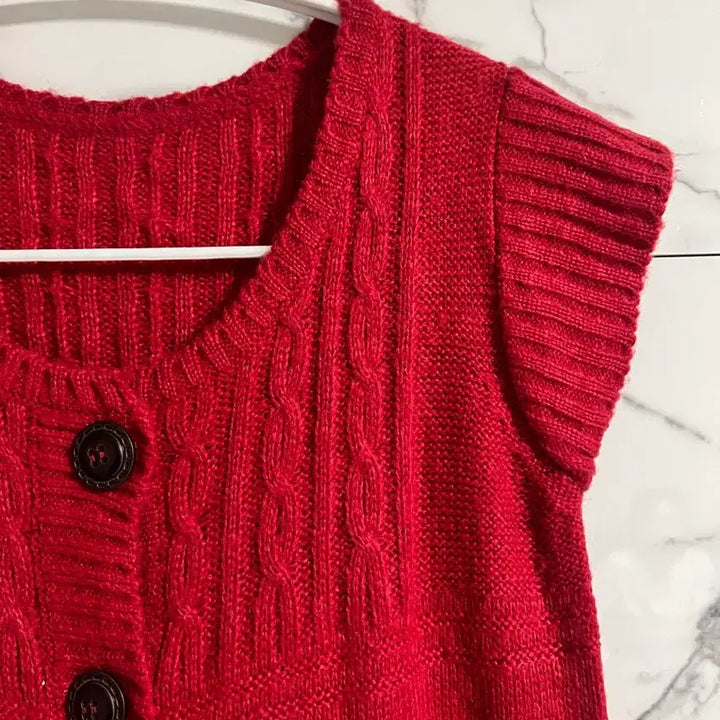 [BUNJANG] Red Knit Mini Dress / 새상품 레드 니트 반팔 미니 원피스