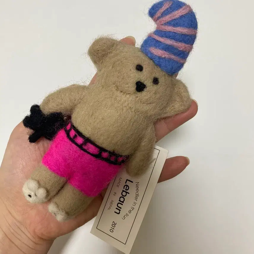 [BUNJANG] Handmade Nepal Felt Bear Keychain / 네팔 펠트 곰돌이 키링