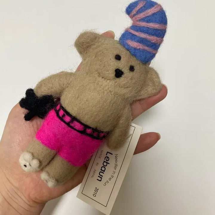 [BUNJANG] Handmade Nepal Felt Bear Keychain / 네팔 펠트 곰돌이 키링