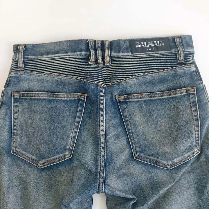 [BUNJANG] Balmain Biker Jeans Slim Fit (Size 30) / 우수/발망 바이커진 슬림핏/30/구제24시/이