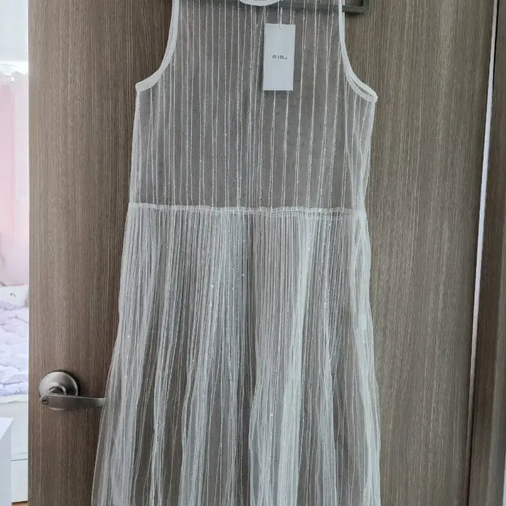 [BUNJANG] White See-Through Layered Dress / 화이트 시스루  레이어드 원피스 새상품