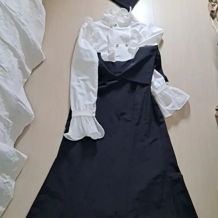 [BUNJANG] Black Sleeveless Layered Dress / 블랙롱원피스      뷔스티에      드레스     민소매원피스