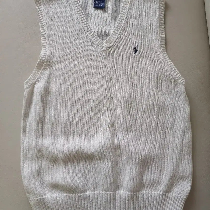 [BUNJANG] Ralph Lauren White Knit Vest / 랄프로렌 화이트니트