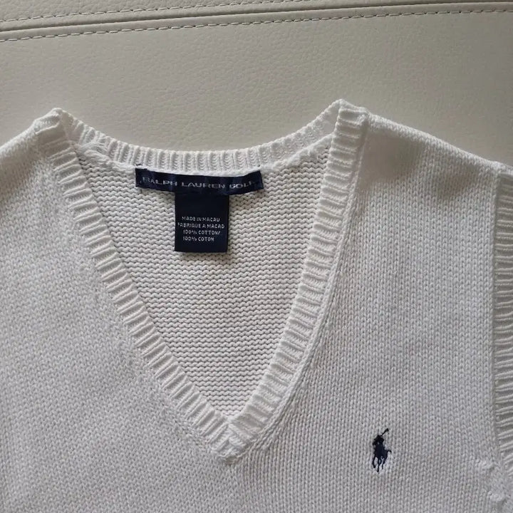 [BUNJANG] Ralph Lauren White Knit Vest / 랄프로렌 화이트니트