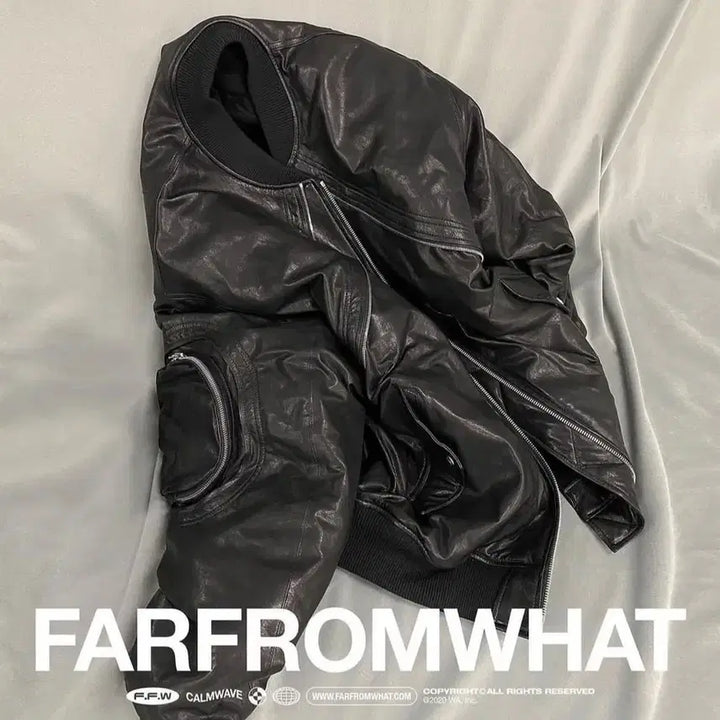 [BUNJANG] Archive Leather Bomber Jacket / 파아카이브 레더봄버 [2]