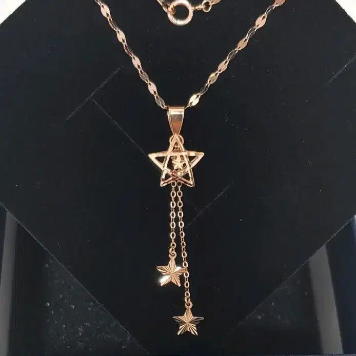 [BUNJANG] 14k Gold Necklace Lucky Star Pink Rose Gold / 새제품) 14k 목걸이 행운별 핑크,로즈골드