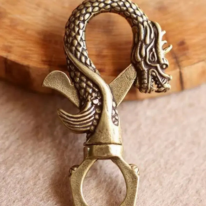 [BUNJANG] Brass Dragon Carabiner Keychain / 황동 용모양 카라비너 키링