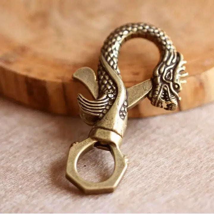 [BUNJANG] Brass Dragon Carabiner Keychain / 황동 용모양 카라비너 키링