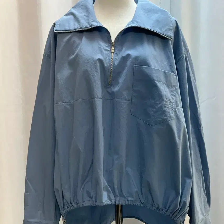[BUNJANG] System Cotton Half Zip Anorak Blouse Blue / 네고x21년한섬 SYSTEM 시스템 하프집업 코튼 아노락 블루 82(5